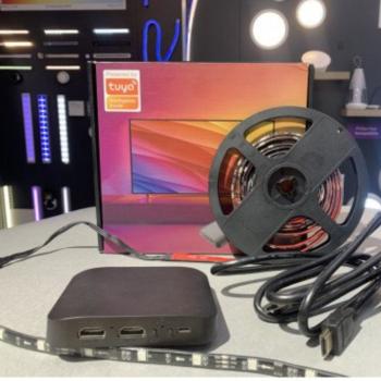 Digitális LED szalag szett HDMI BOX-szal , TV képernyő követő funkcióval , RGB + IC (digitális) , dimmelhető , 5.5m , WIFI/Bluetooth , TUYA , LEDISSIMO AMBIENT LIGHT kép
