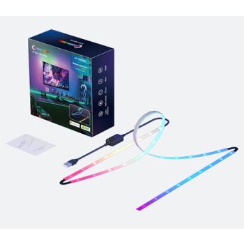 Digitális LED szalag szett , RGB , TV képernyő követő funkcióval , dimmelhető , 1m , PC-hez csatlakoztatható , WIFI/Bluetooth , TUYA , LEDISSIMO AMBIENT LIGHT kép