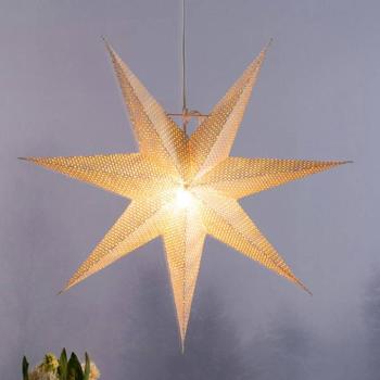 Díszcsillag fehér papírból lyukasztott minta 7 ágú kép