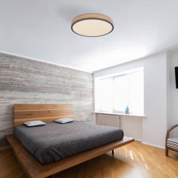 Doro LED mennyezeti lámpa, Ø 45 cm, sötét grafit/fa, fa, 830 kép