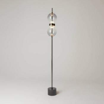 DOUBLE MOON LED álló világítás, fekete/füstös szürke, magasság 146 cm kép