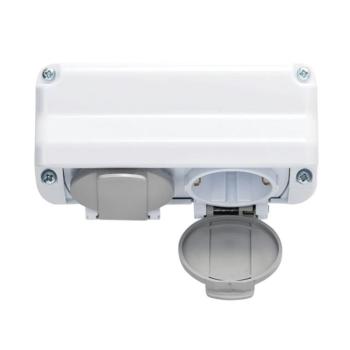 DOUBLE SOCKET GERMAN TYPE 16А 250V WHITE, IP44 kép