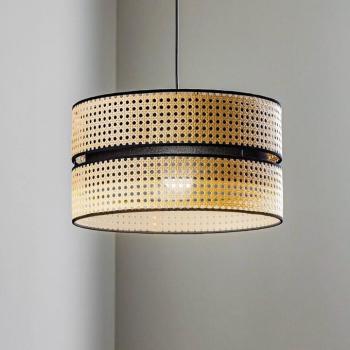 Duo függőlámpa, rattan, Ø 40 cm, bézs/fekete kép