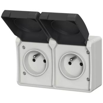 Dupla aljzat AQUA PLUS IP44 grey 40115 kép