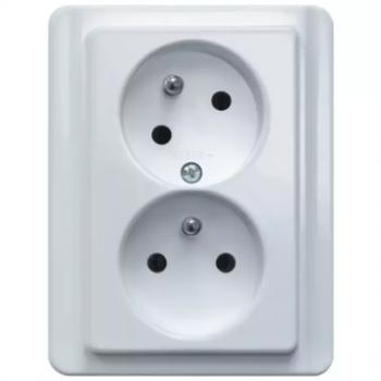 Dupla aljzat TESLA Z/U Cze. white 26021 kép