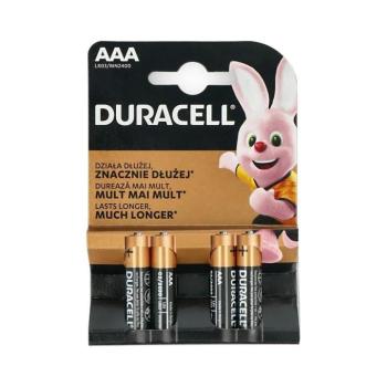 Duracell - 4 db Alkáli elem Basic LR03/AAA 1,5V 2400 mAh DRBLR3B4 kép