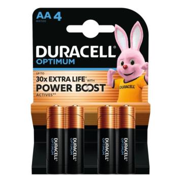 Duracell OPTIMUM LR6 10PP110049 AA alkáli elem, 1,5 V feszültség, kiemelkedő teljesítmény, 4db/bliszter kép