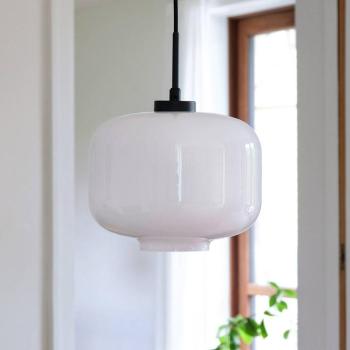 Dyberg Larsen Arp lógó lámpa, fehér, üveg, Ø 30 cm kép