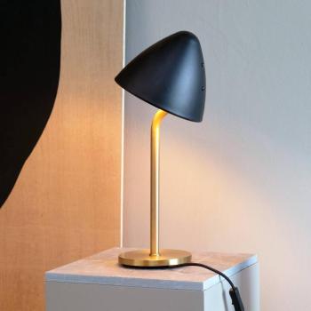 Dyberg Larsen Oulu asztali lámpa, fekete/sárgaréz, magasság 47 cm kép