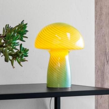Dyberg Larsen Gomba asztali lámpa, zöld, magasság 23 cm, üveg kép