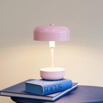 Dyberg Larsen LED-es újratölthető asztali lámpa Haipot, rózsaszín, kép