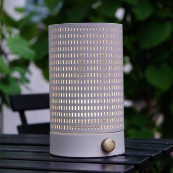 Dyberg Larsen LED tölthető asztali lámpa Mesh, fehér, magasság 20 cm kép