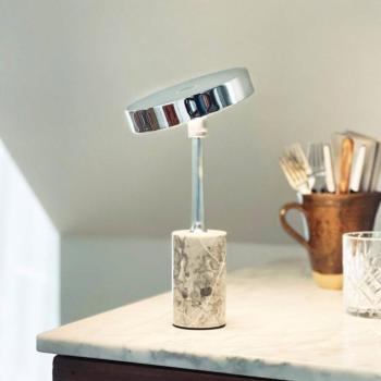 Dyberg Larsen LED tölthető asztali lámpa Starlight, króm/szürke kép