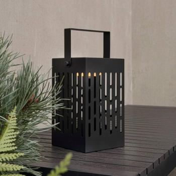 Dyberg Larsen Luma LED-es napelemes lámpa, fekete, 20 cm, IP44 kép