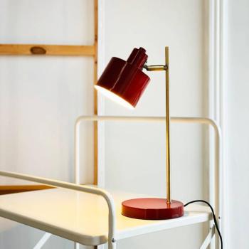 Dyberg Larsen Ocean asztali lámpa, sötétvörös/sárgaréz, 43 cm kép
