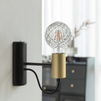 Lucande LED-gömb lámpa G95, E27 3,8 W, 1800 K, texturált, füstös kép