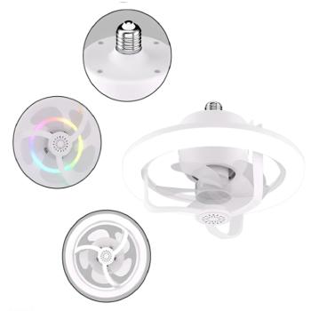 E27 LED mennyezeti ventilátor izzólámpa, távirányítóval szabályozható – RGB (THM) kép
