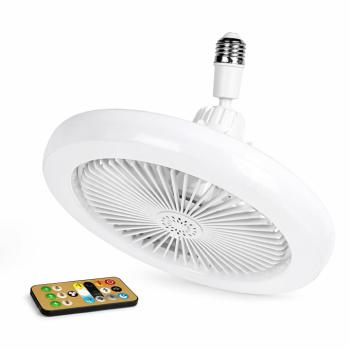 E27 LED ventilátoros lámpa távirányítóval – ultra csendes, szabályozható mennyezeti ventilátor lámpa fehér (BBD)