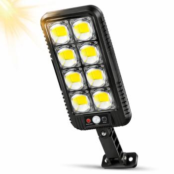 EcoLight JX-200 napelemes fali lámpa – COB LED, mozgásérzékelő, vízálló kültéri kivitel (BBD) kép