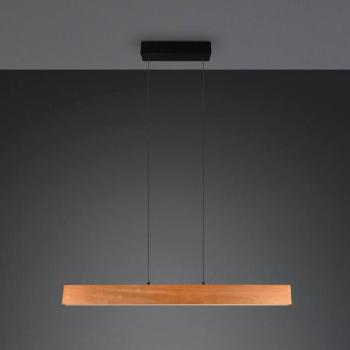 Edgewood LED függő lámpa, hossza 115 cm, fa színű, fa CCT kép