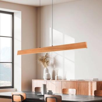 Edgewood LED függő lámpa, hossza 150 cm, fa színű fa, CCT kép