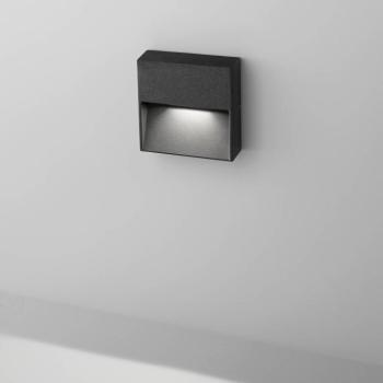 Egger DLS kültéri fali lámpa Vigo Q fekete 11x11 cm alumínium 3,000 K