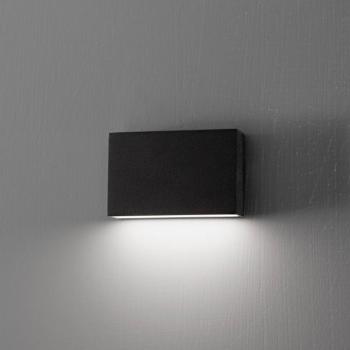 Egger DLS LED kültéri fali lámpa Flatbox fekete 11x7 cm alumínium 11x7 cm kép