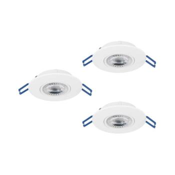 Eglo 300184 – GEDREZ 3 darabos LED beépíthető lámpa szett, 4,9W, 230V, Ø 9 cm, fehér 300184 kép