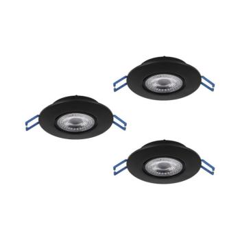 Eglo 300188 - 3 darabos GEDREZ LED beépíthető mennyezeti lámpa, 4,9 W, 230 V, átmérő 9 cm, fekete 300188 kép