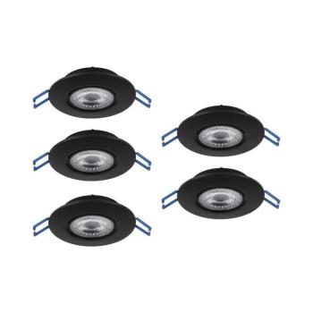 Eglo 300189 - 5 darabos szett süllyesztett mennyezeti LED lámpa GEDREZ LED/4,9W/230V átm. 9 cm fekete 300189 kép