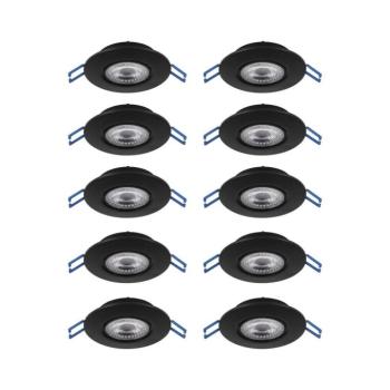 Eglo 300192 - 10 darabos LED süllyesztett lámpa szett GEDREZ LED/4,9W/230V átm. 9 cm fekete 300192 kép