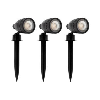 Eglo 31028 - SZETT 3x RGBW LED kültéri lámpatest NEMA-C 1xGU10/5W/230V IP44 fekete + távirányító 31028 kép