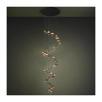 Eglo 390437 -LED Fényerőszabályozható kábeles függeszték DRACERA 40xLED/1,8W/230V fekete/arany 390437 kép