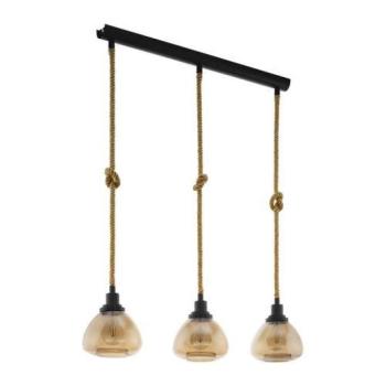 EGLO , 43192 , RAMPSIDE , függeszték , E27 , 3X28W , IP20 , borostyán kép