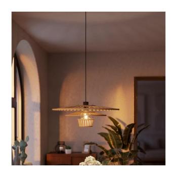 Eglo 44012 - LYDNEY kábeles függőlámpa 1xE27/40W/230V, bambusz 44012 kép