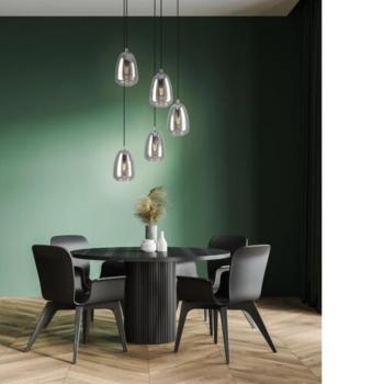 EGLO , 98617 , ALOBRASE , függeszték , E27 , 5X40W , IP20 , fekete-átlátszó kép