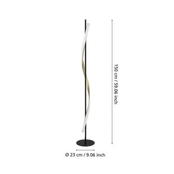 EGLO CONAPRATO LED álló világítás, fekete/réz, 150 cm, CCT kép