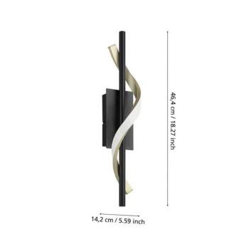EGLO CONAPRATO LED fali világítás, fekete/sárgaréz, 47 cm, CCT kép
