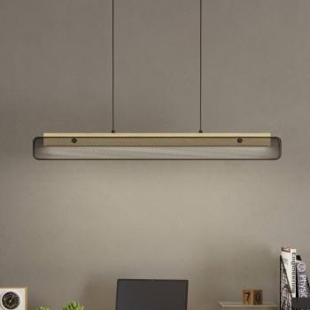 EGLO connect LED-es függőlámpa Kokomo-Z, fekete, fa, acél kép