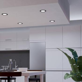 EGLO connect Smart LED süllyesztett lámpa Fueva 6-Z, fekete, Ø12cm kép