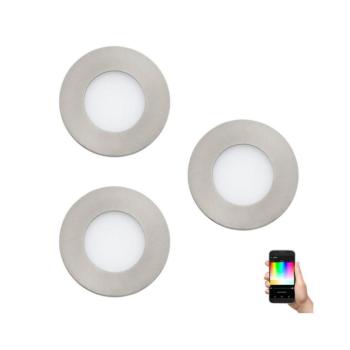 LED panel , 3W , süllyesztett , kerek , RGBW, dimmelhető , matt nikkel , 3db-os szett , EGLO , FUEVA-C , 32882 kép