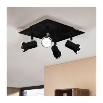 LED lámpatest , mennyezeti , spot , 4 x 3 Watt , meleg fehér , üveg , fekete , IP44 , EGLO , TAMARA 1 , 33678 kép