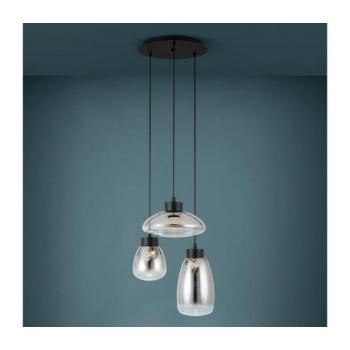 EGLO , 390299 , SARNARRA , függeszték , 2700 K , LED , 3X5,4W , Dimmelhető , IP20 , áttetsző fekete, átlátszó