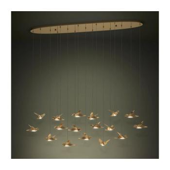 Eglo 390399 - LED Dimmelhető csillár zsinóron PARATEBUENO 17xLED/3W/230V arany 390399 kép