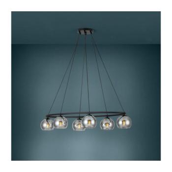 EGLO , 39578 , DAGUELLA , függeszték , E14 , 6X25W , IP20 , fekete-átlátszó kép