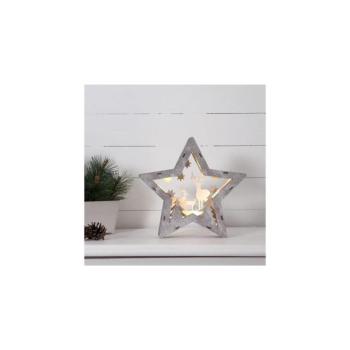 Fauna LED díszcsillag fából, magassága 24 cm kép