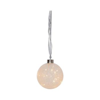 LED dekoráció , karácsonyfa dísz , beltéri , 10 cm , 15 db LED , meleg fehér , ezüst , elemes , EGLO kép