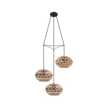 EGLO , 43273 , DONDARRION , függeszték , E27 , 3X40W , IP20 , natúrszín, borvörös kép