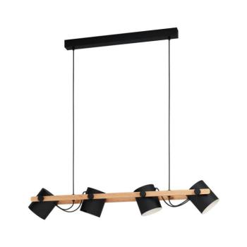 LED lámpa függeszték , mennyezeti , 4 x E27 , fa , fekete , EGLO , HORNWOOD , 43424 kép