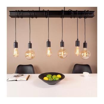 Eglo 43712 - Csillár zsinóron TOWNSHEND 6xE27/60W/230V fekete 43712 kép